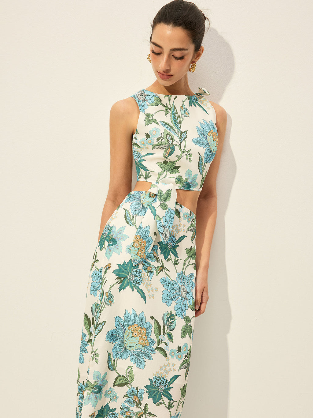 Robe découpée à imprimé floral