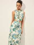 Robe découpée à imprimé floral
