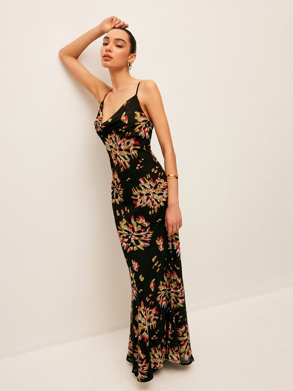 Semi-Sheer Boho Tied Back Chiffon Cami Dress