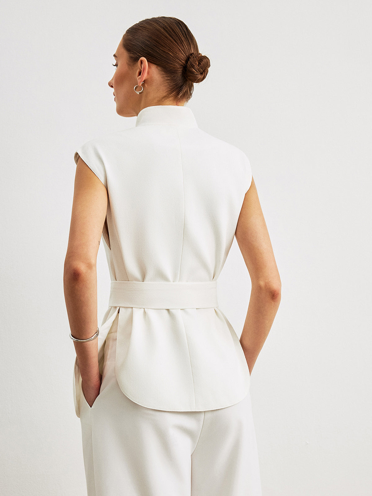 Peplum-Top mit Gürtel 