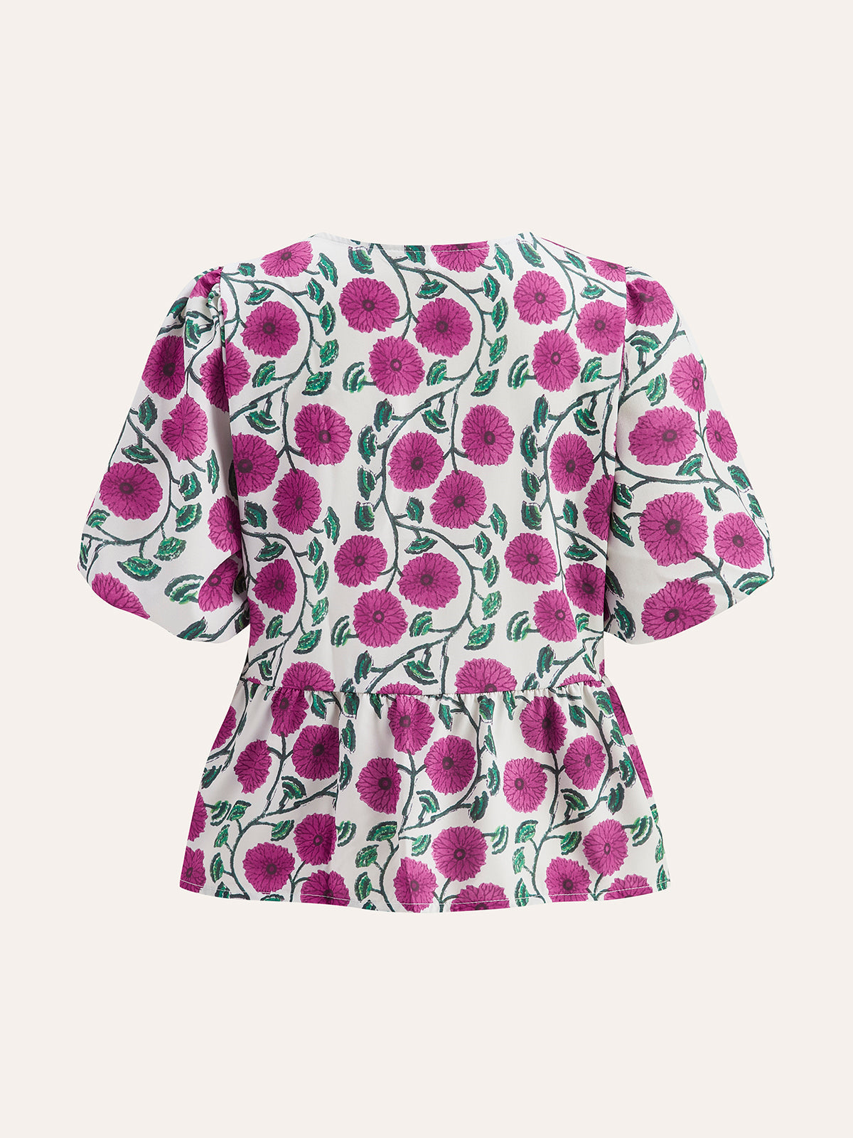 Ensemble jupe bohème à col en V et manches bouffantes avec cordon de serrage 