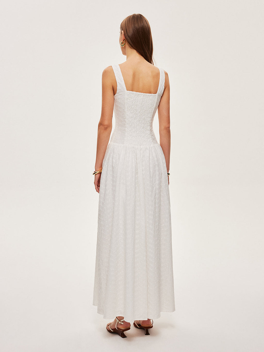 Ärmelloses Baumwollkleid mit Knopfleiste