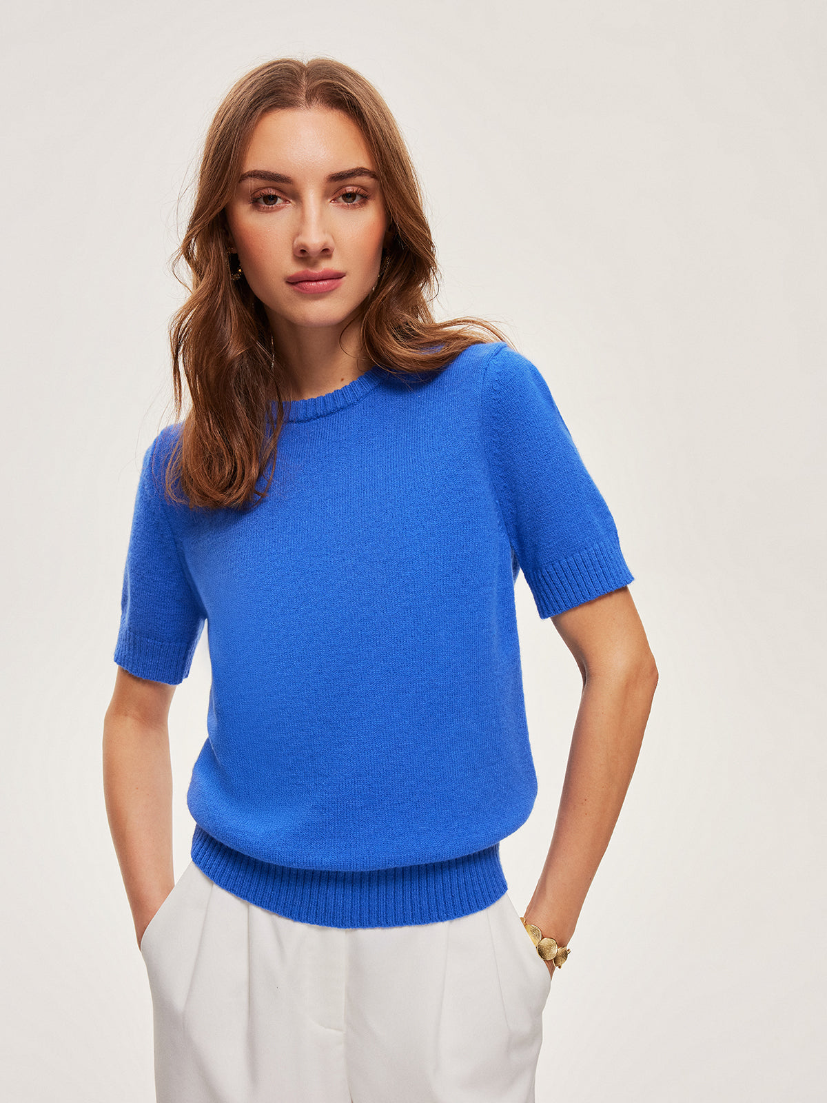 Knitted Short-Sleeve Top