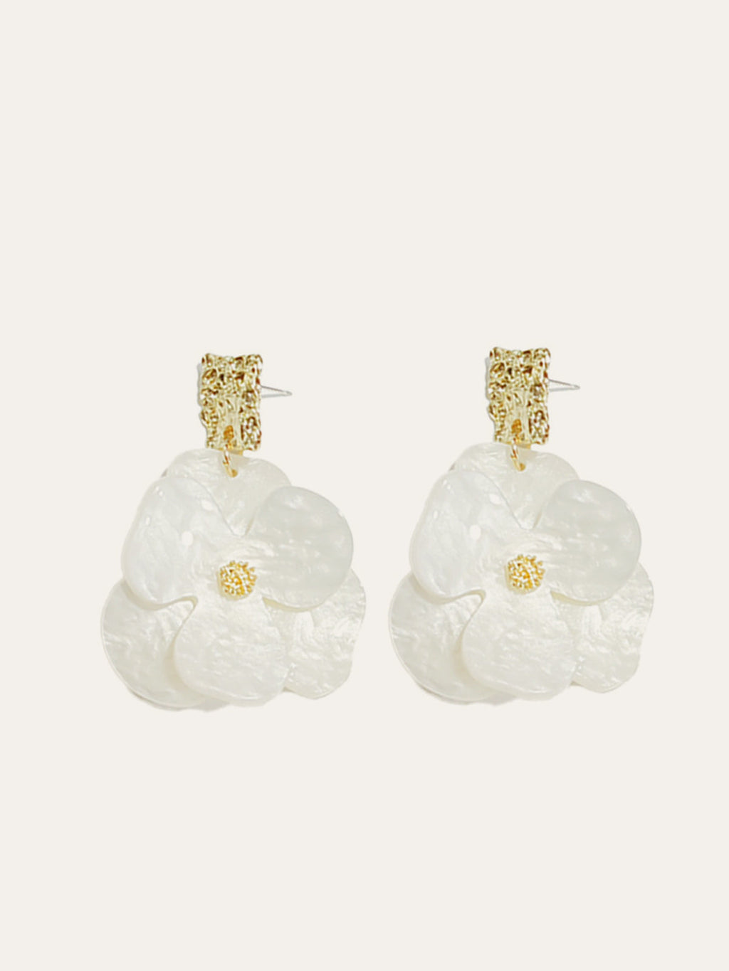 Boucles d'oreilles pendantes florales dorées