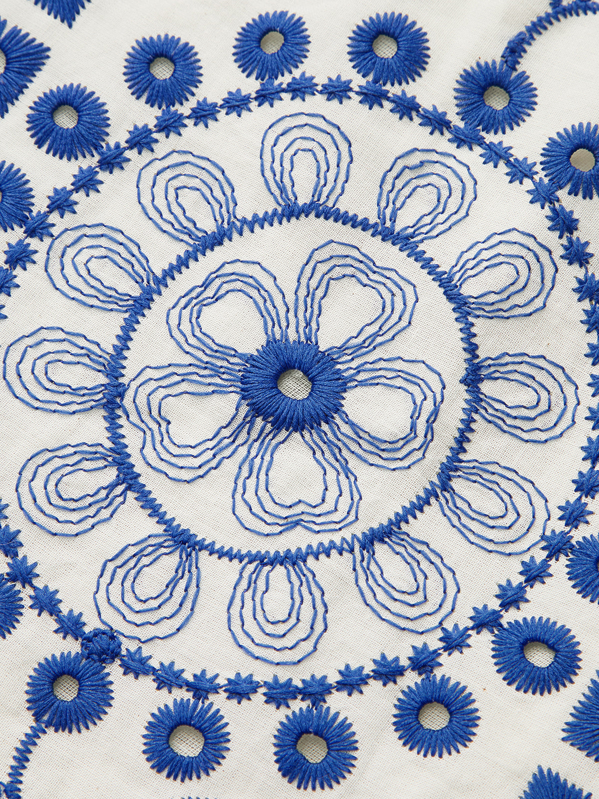 Rock aus Baumwolle mit Stickerei, gewelltem Saum und elastischem Bund 