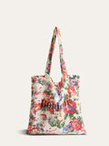 Sac en coton imprimé floral tropical