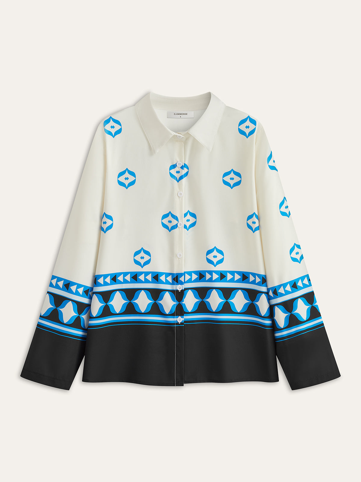 Oversized Print Lapel Pants Set