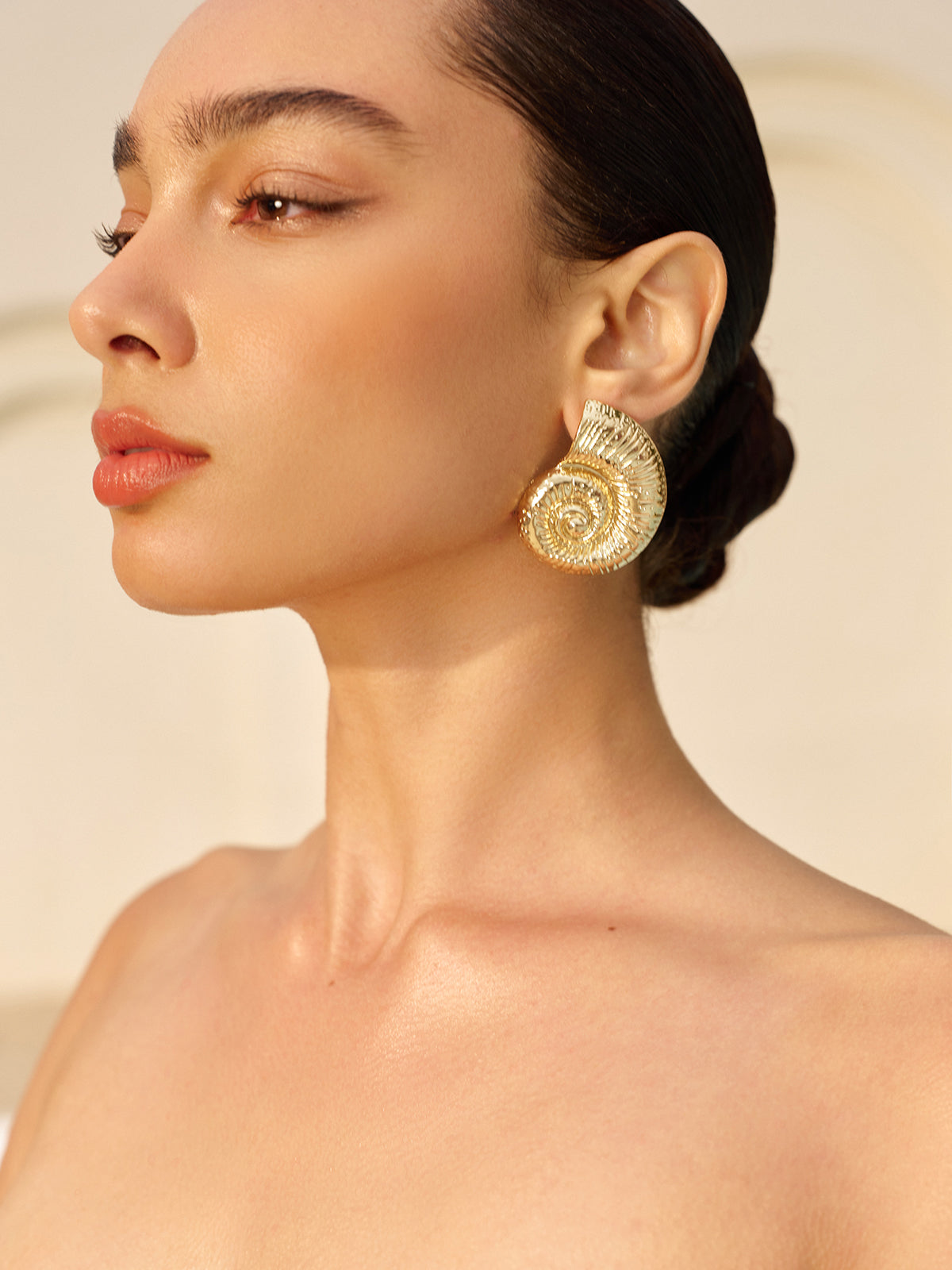 Ohrringe Goldene Spiralmuschel