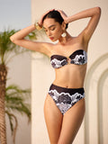 Bikinihose mit Blumenprint und hoher Taille