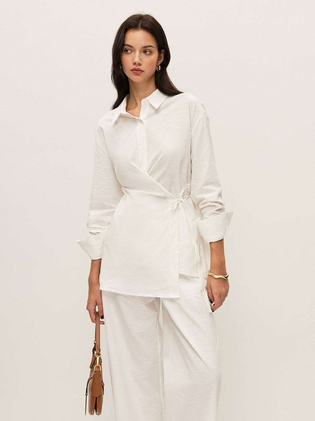 Cotton & Linen Wrap Shirt