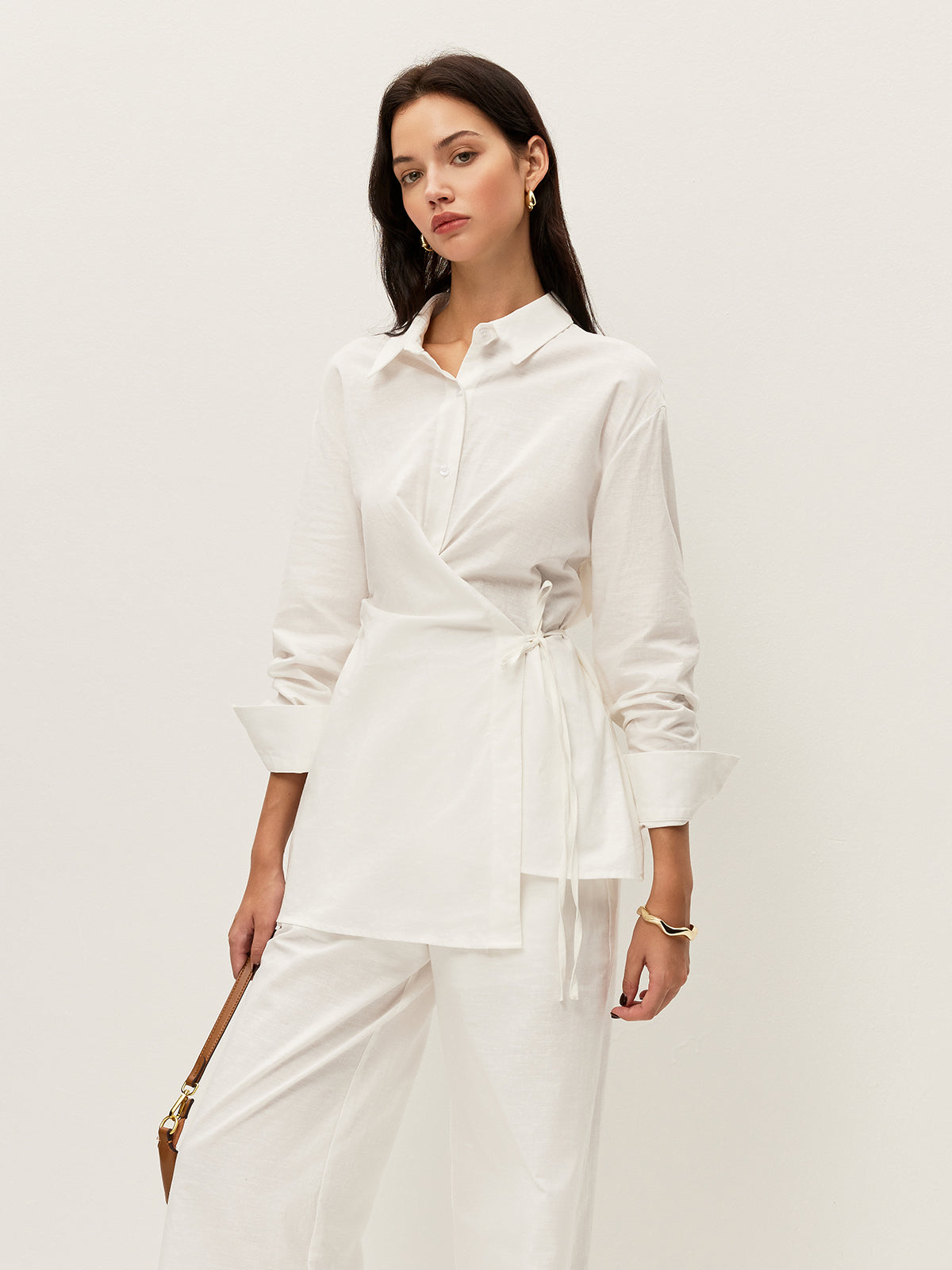 Cotton & Linen Wrap Shirt