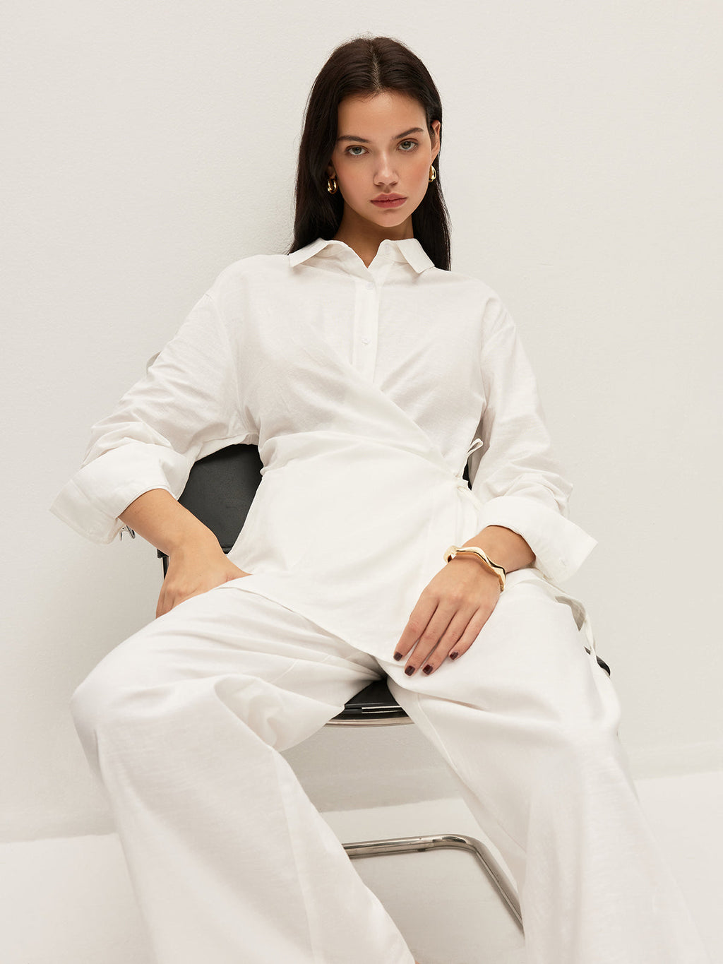 Cotton & Linen Wrap Shirt