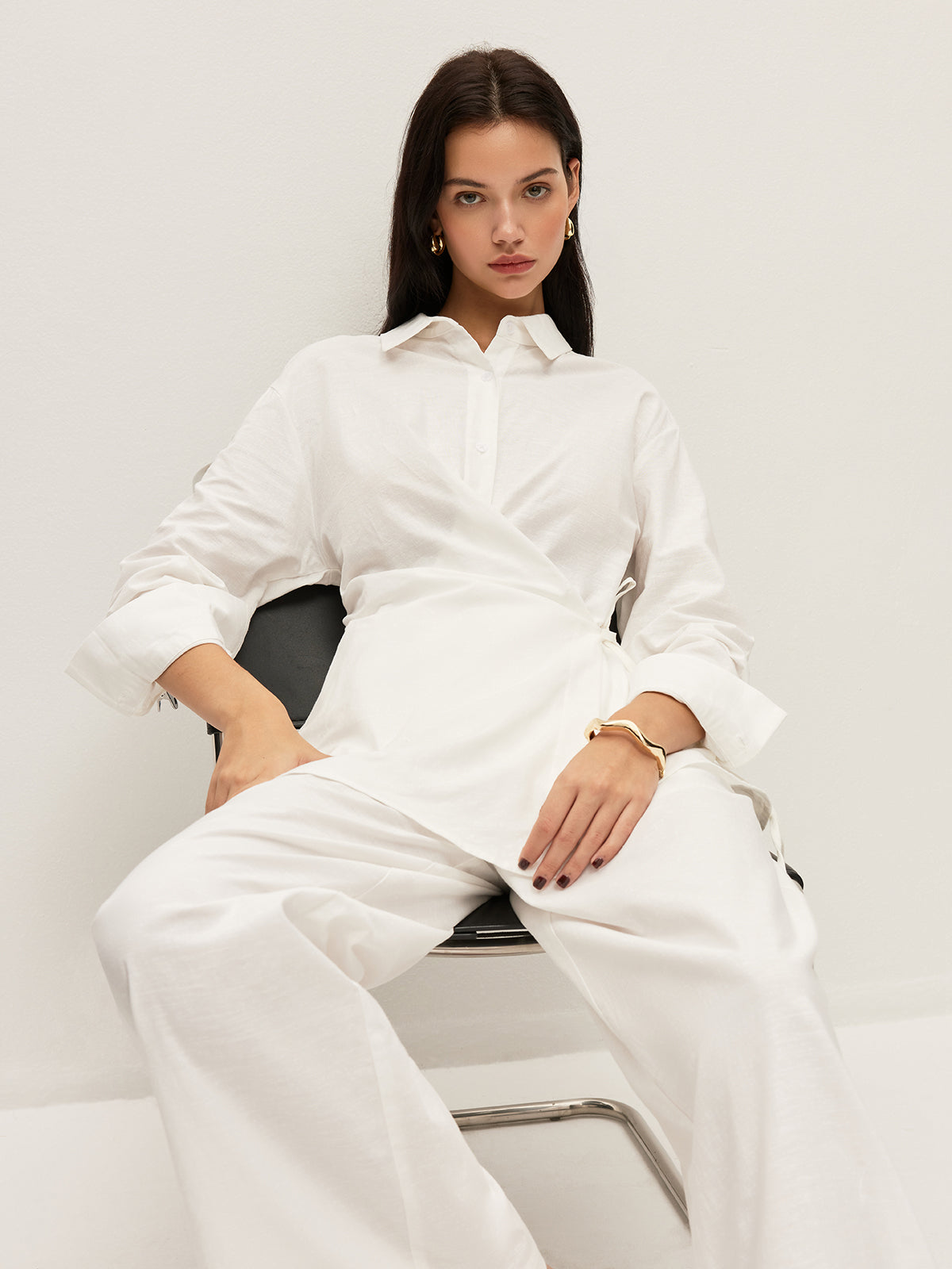 Cotton & Linen Wrap Shirt