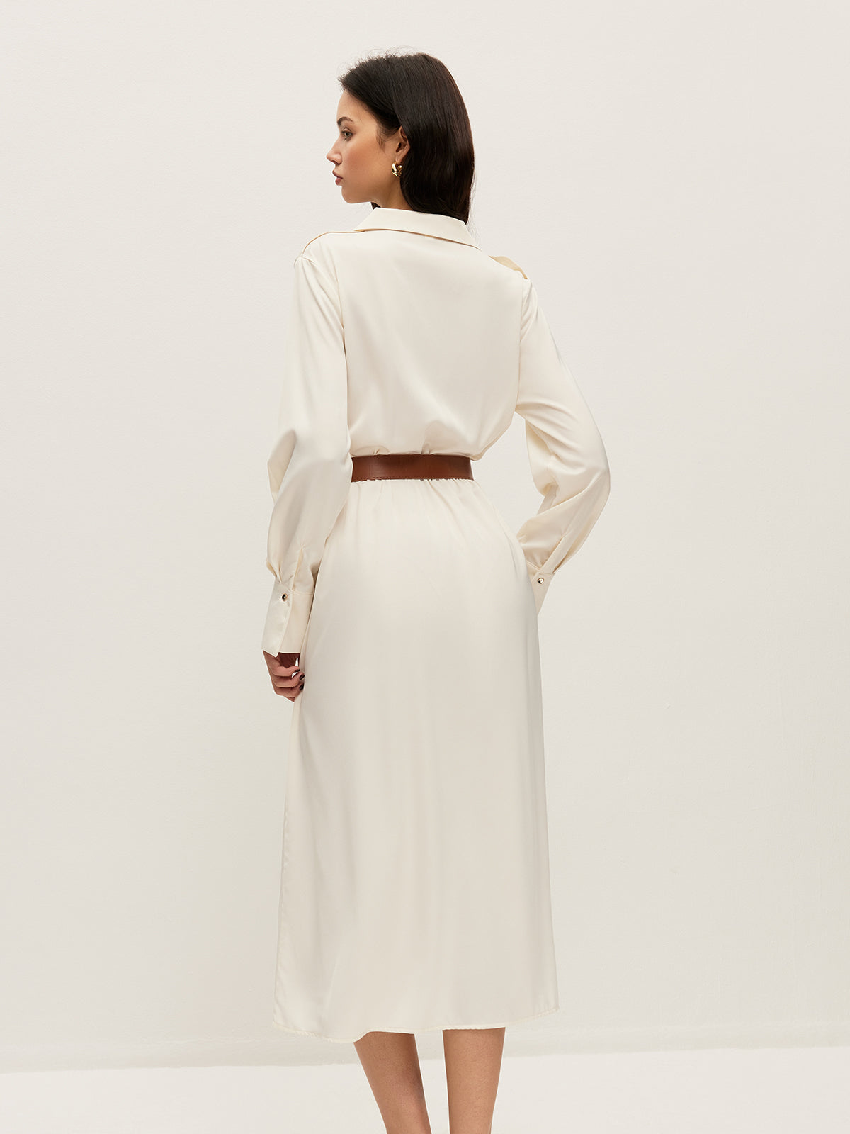 Robe chemise portefeuille ceinturée 