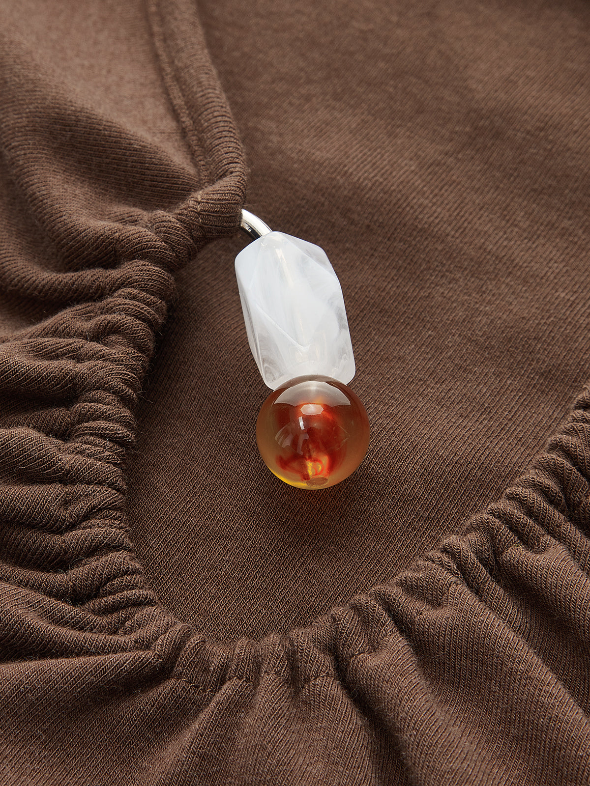 Asymmetrical Ruched Top With Button Detail