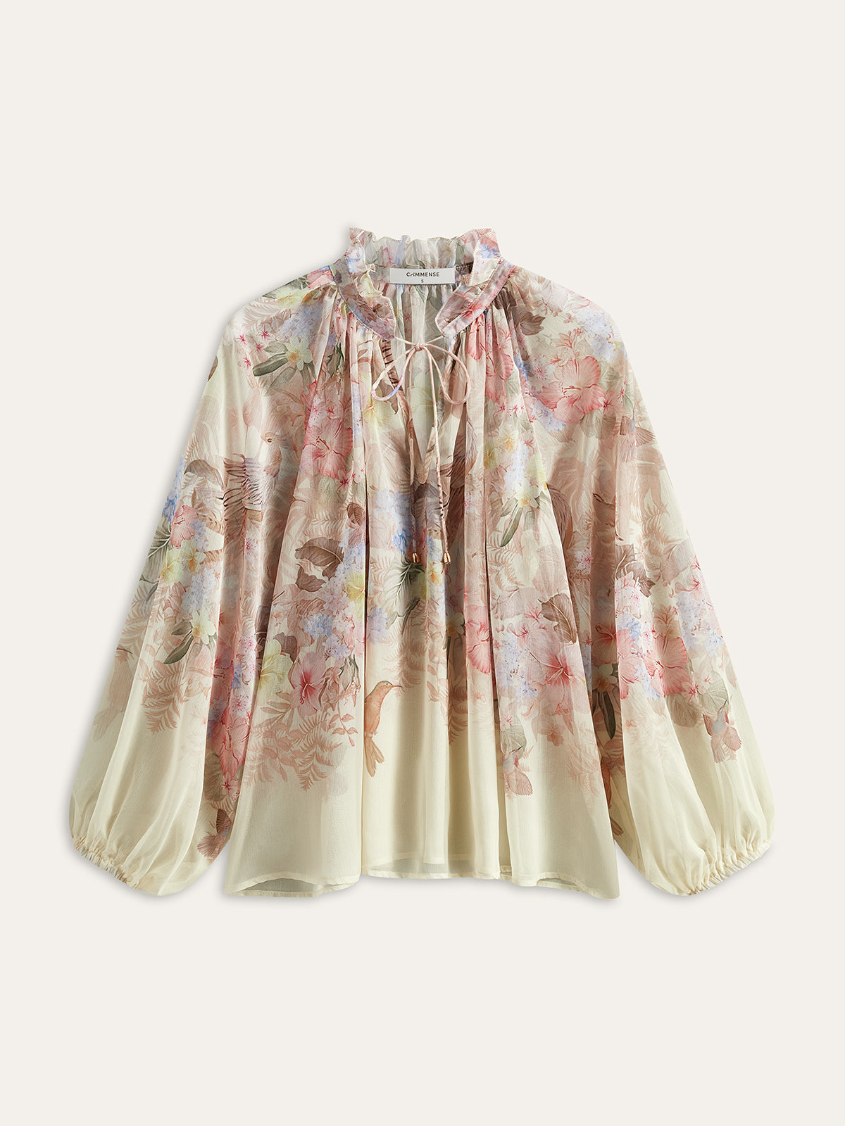 Floral Print Three-Piece Shorts Set With Belt