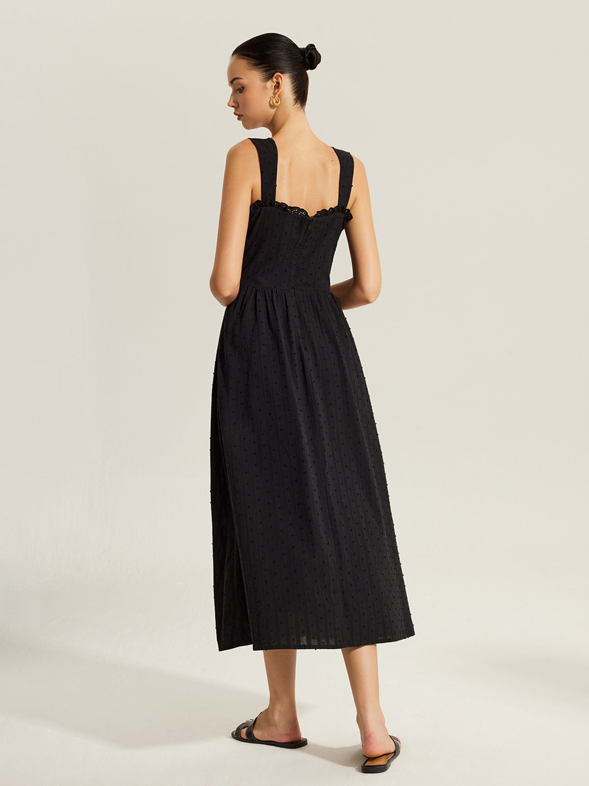 Baumwollkleid mit herzförmigem Ausschnitt 