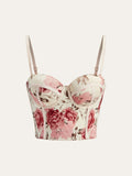 Haut Corset à Imprimé Floral