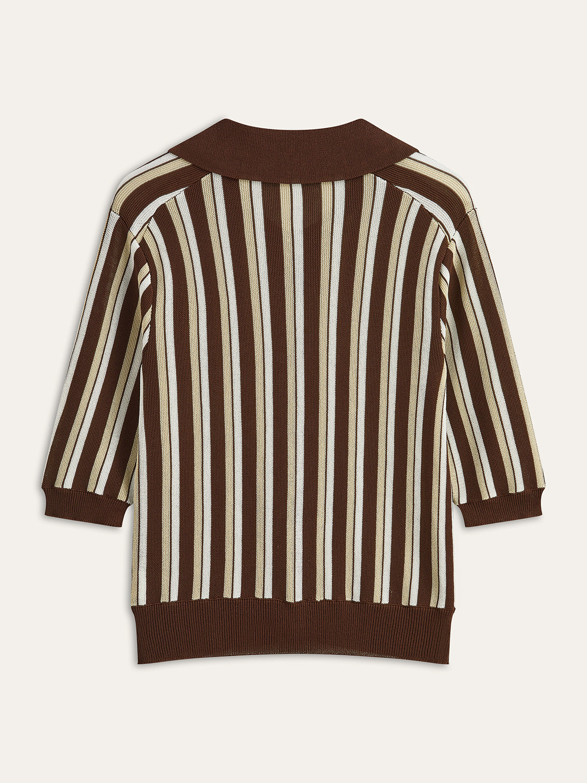 Striped Button-Down Knit Top