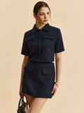 Short-Sleeve Pockets Jacket