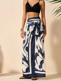 Jupe à imprimé floral avec ceinture à nouer