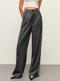 Mid-Waist Hose mit gestreiften Paneelen