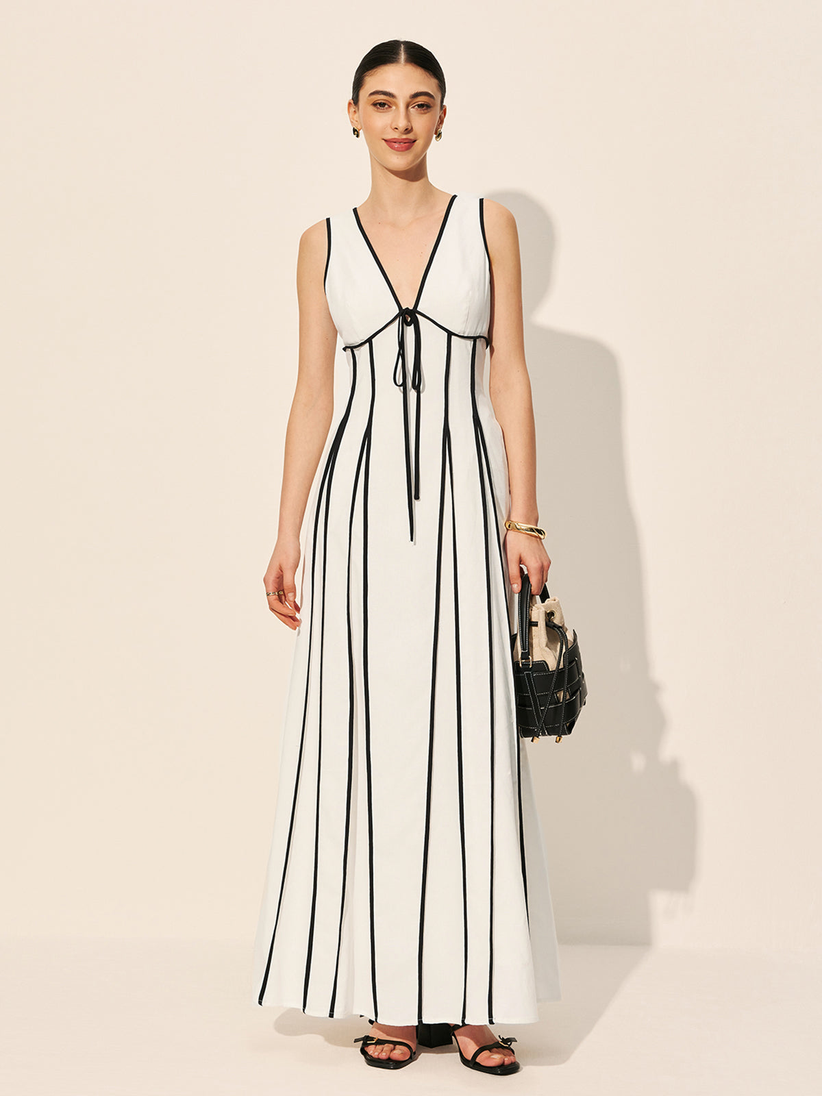 Robe à empiècements contrastants avec poches