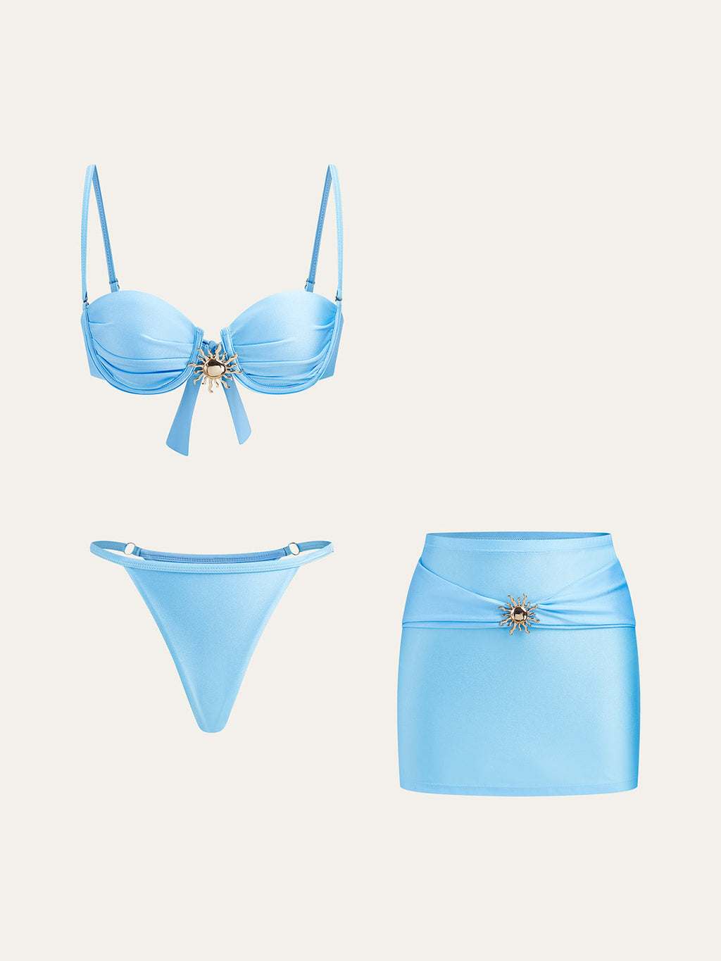 Sunshine Charm Bikini-Set mit Wickelrock