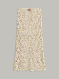 Jupe semi-transparente en dentelle crochetée de coton