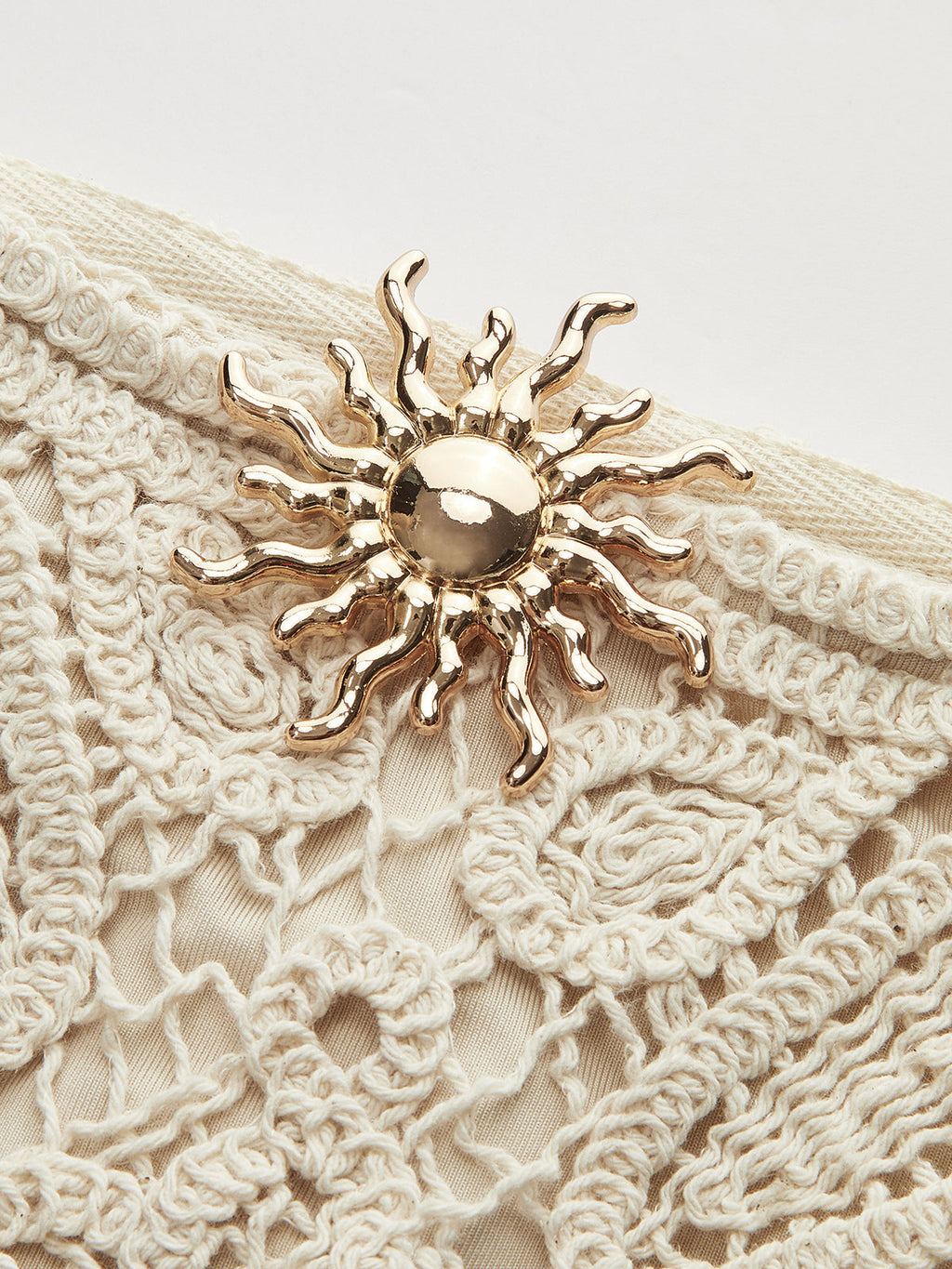 Jupe semi-transparente en dentelle crochetée de coton