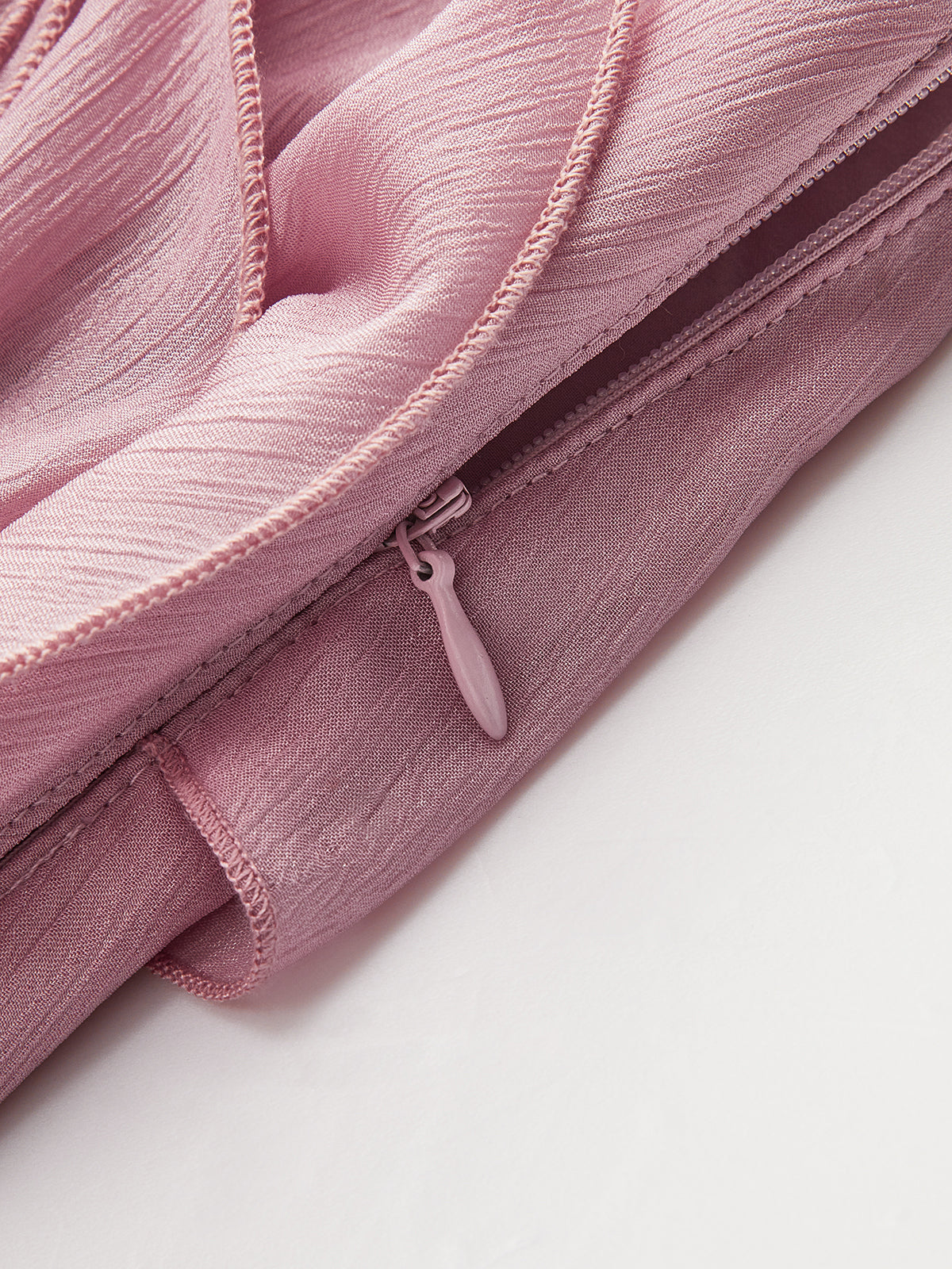 Halbtransparenter, drapierter Chiffon-Skort mit 3D-Rosette 