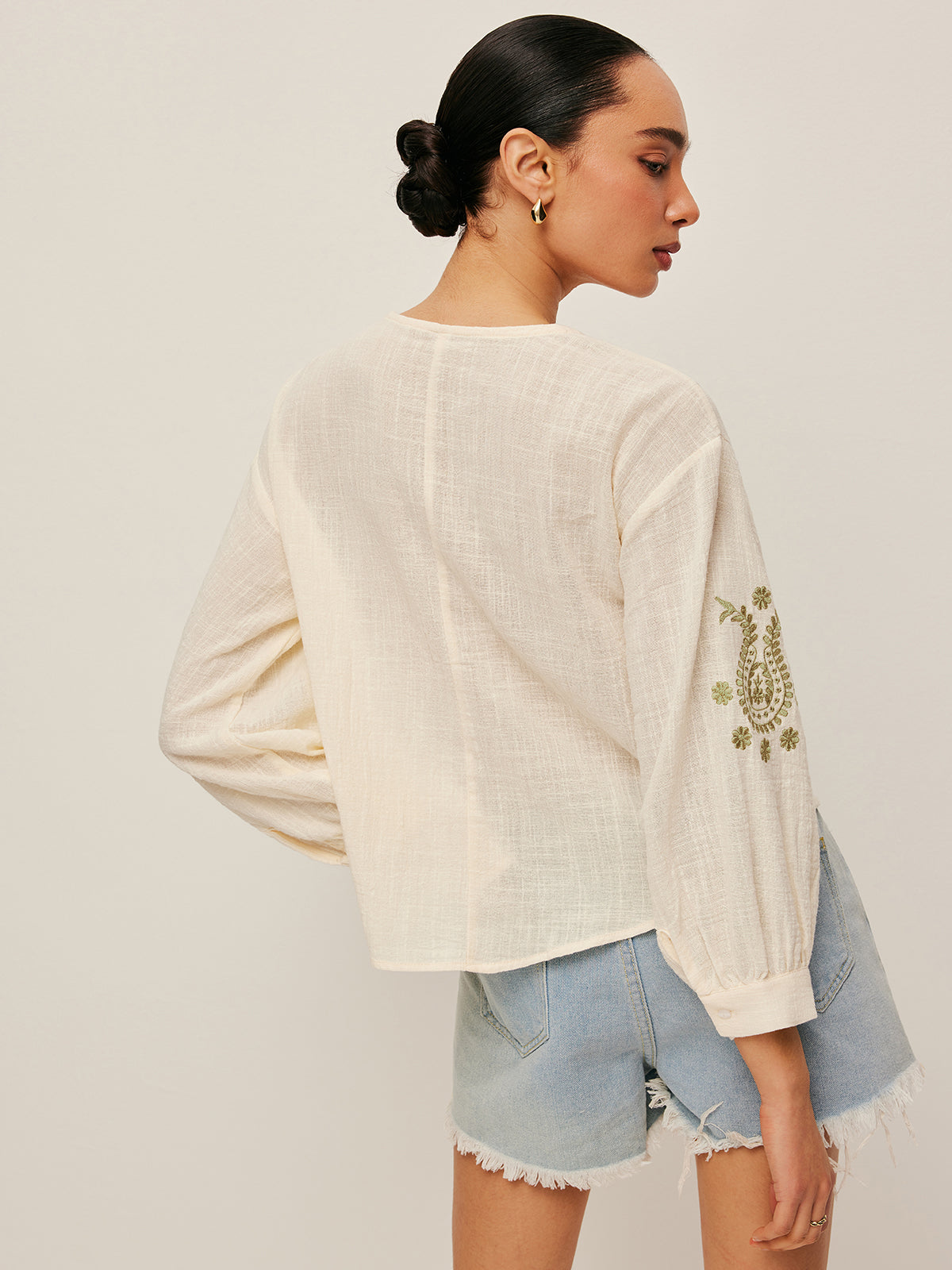 Blouse bohème brodée 