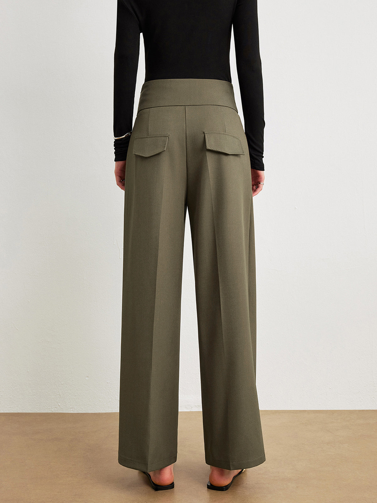 Mid-Waist Asymmetrical Design Pants