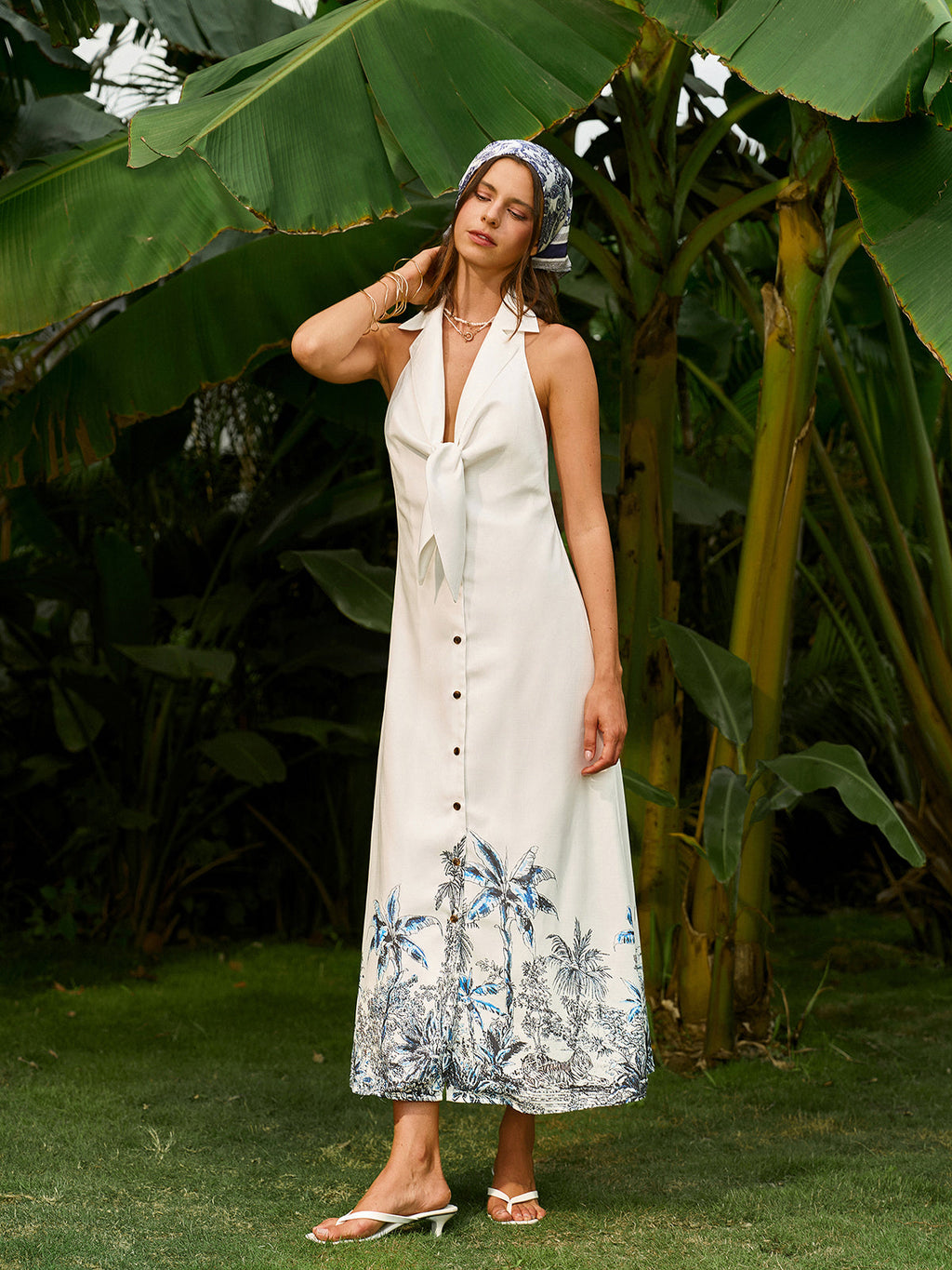 Robe bohème dos nu à nouer devant