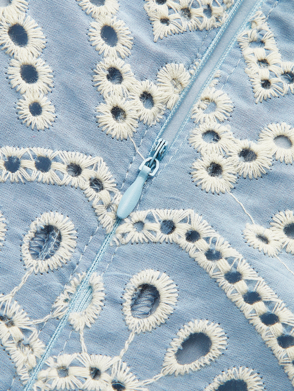 Semi-Sheer Embroidered Eyelet Cami Dress