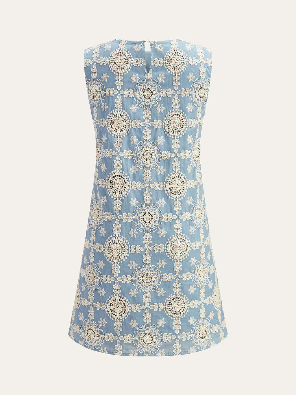 Ärmelloses Kleid aus bestickter Baumwolle