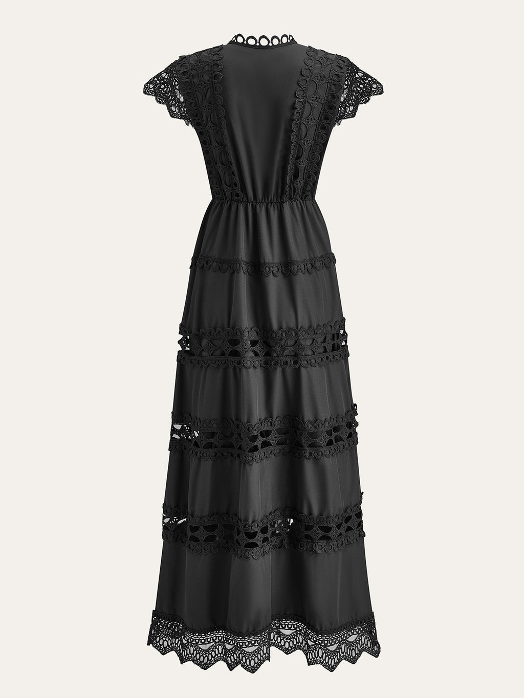 Robe à panneaux en dentelle brodée avec ceinture à nouer à la taille