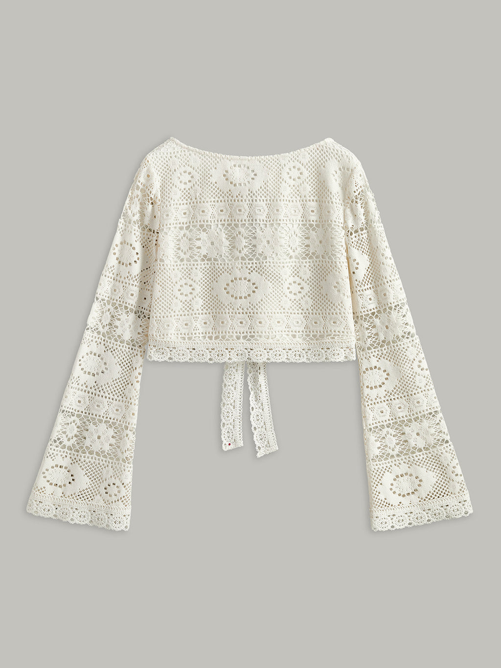 Ensemble jupe semi-transparente avec liens à nouer en crochet