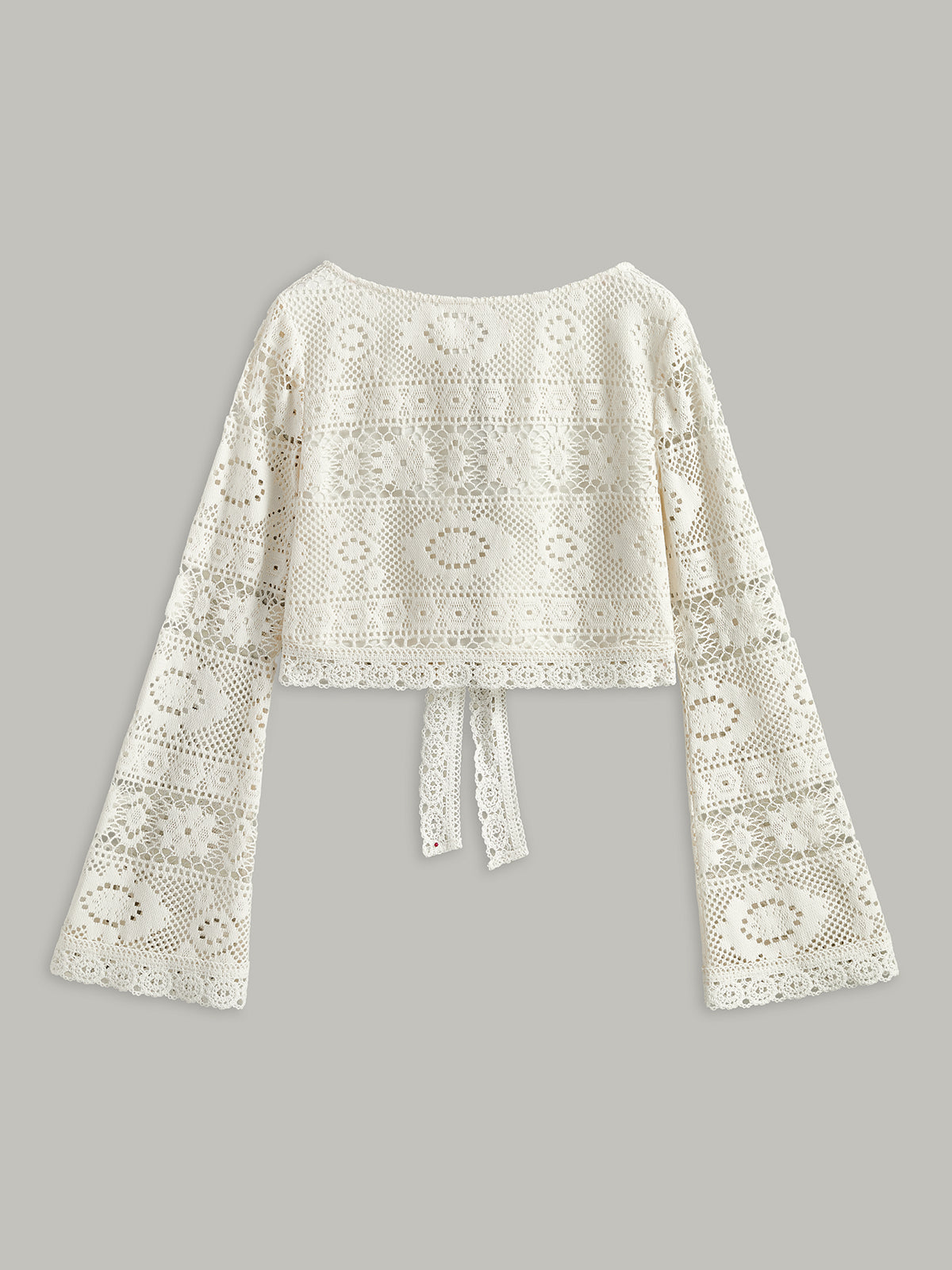 Ensemble jupe semi-transparente avec liens à nouer en crochet