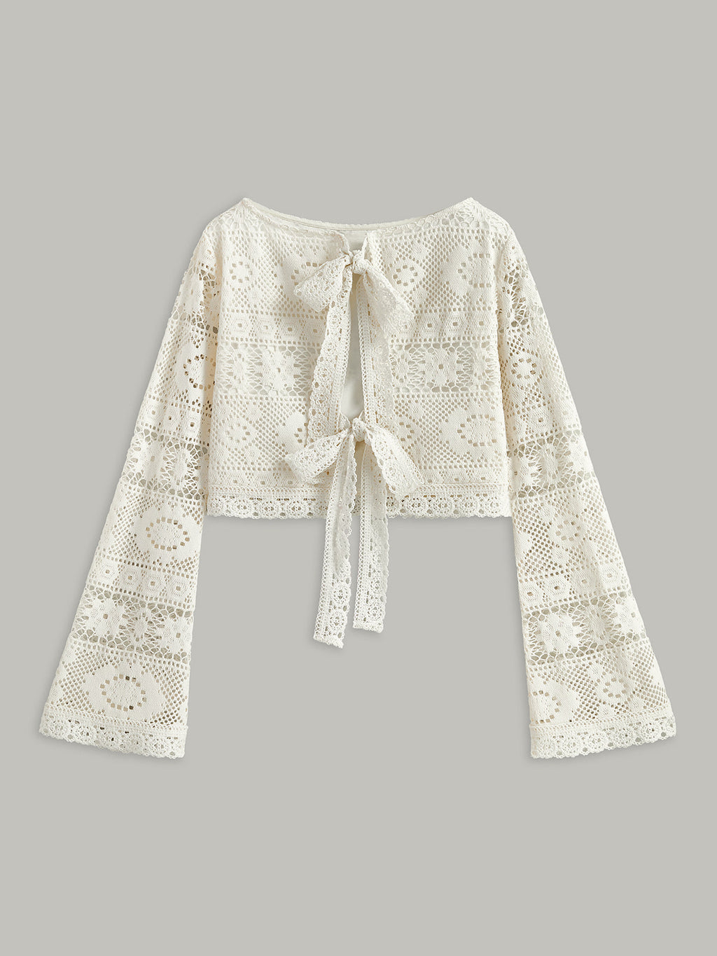 Ensemble jupe semi-transparente avec liens à nouer en crochet