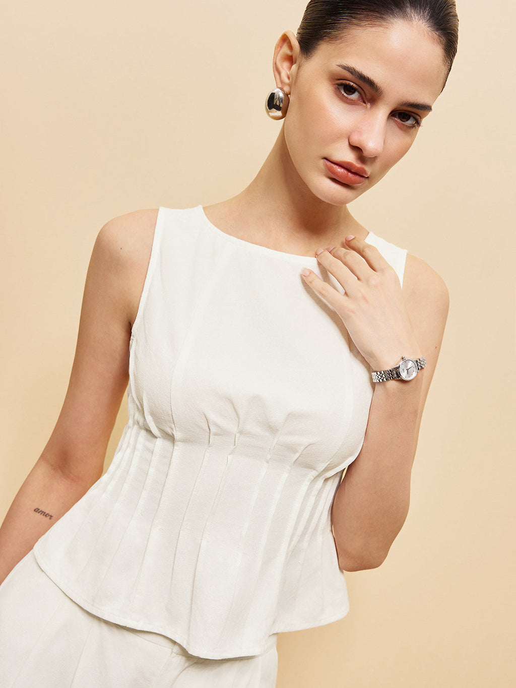 Ensemble Haut Peplum Et Pantalon Large