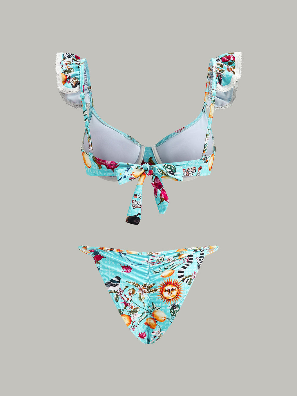 Floral Print Bikini Set With Cover-Up Skirt