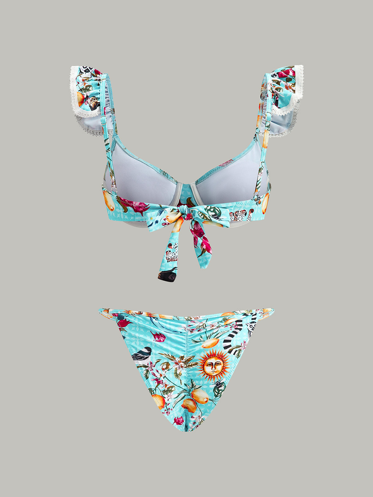 Floral Print Bikini Set With Cover-Up Skirt