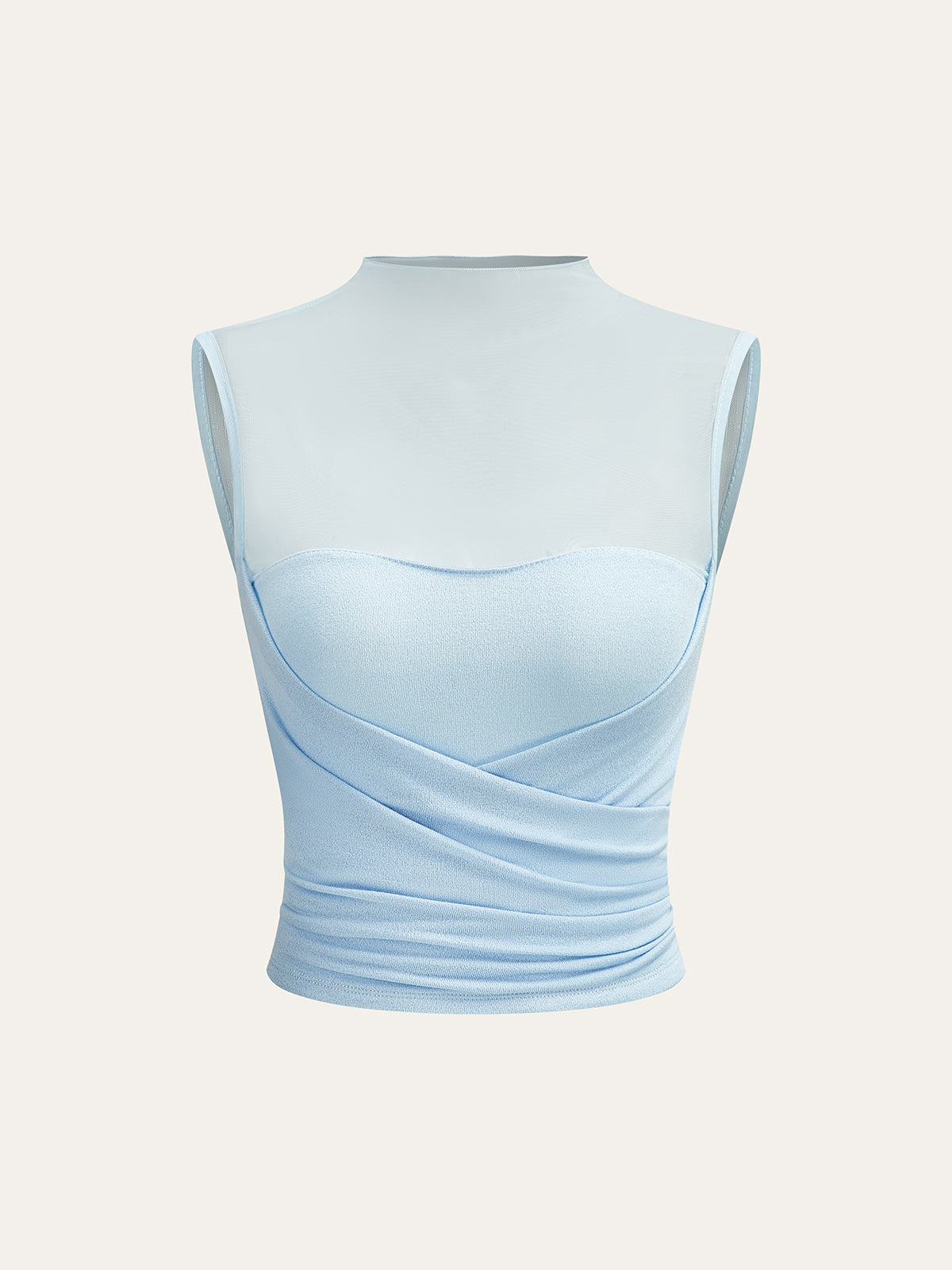 Wickeloberteil mit halbtransparentem Mesh-Einsatz 