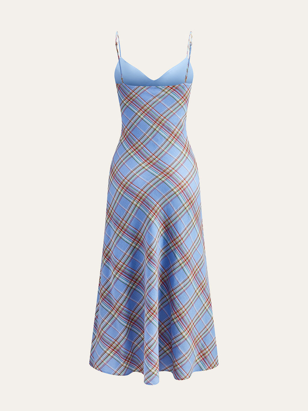 Kariertes Camisole-Kleid mit Schleife vorne