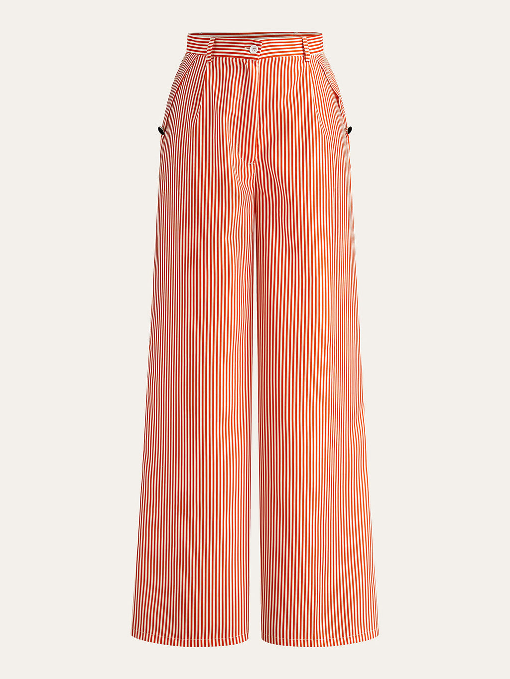 Gestreiftes Oberteil mit Rosettendetail und Hose-Set