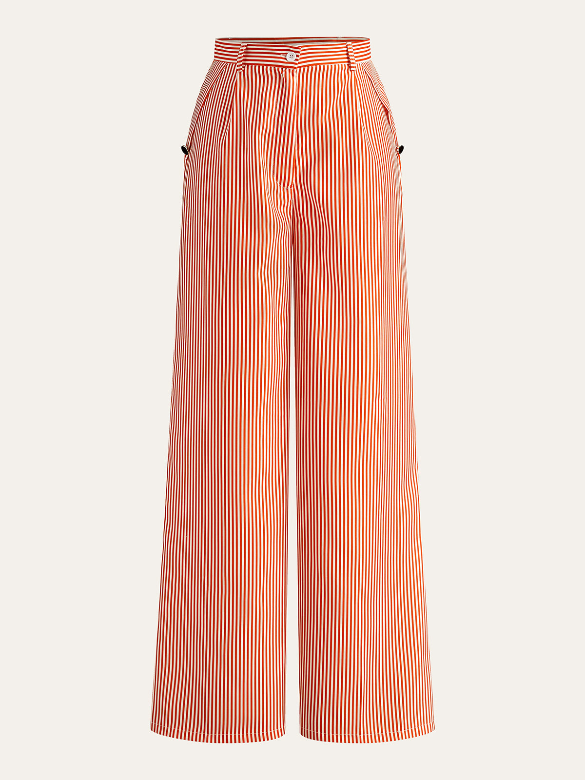 Gestreiftes Oberteil mit Rosettendetail und Hose-Set