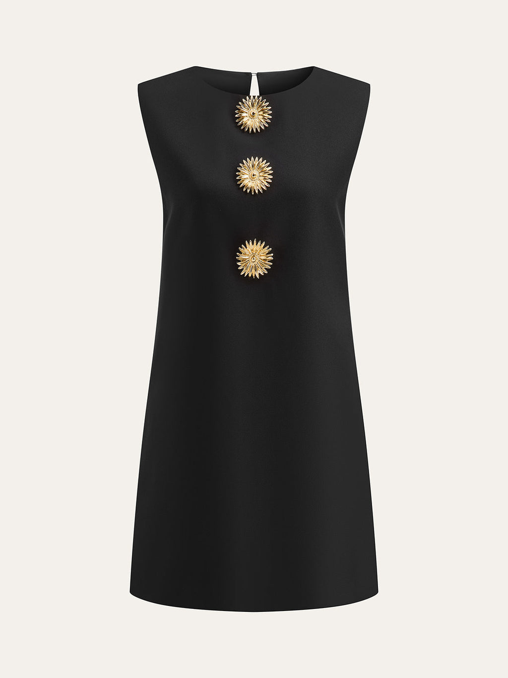 Ärmelloses Minikleid mit Metalldekor