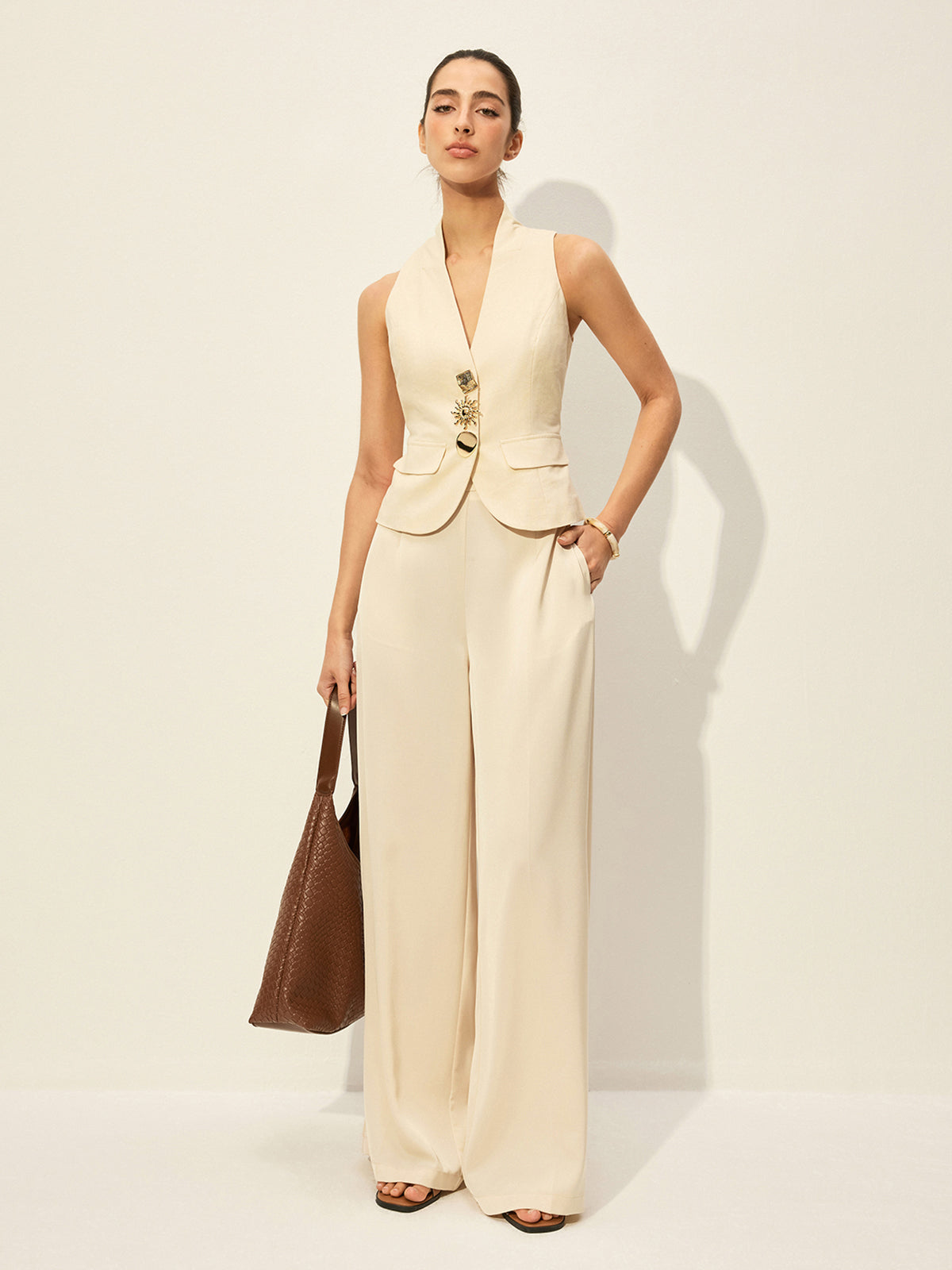 Baumwoll- & Leinen-Dekor-Taschenweste