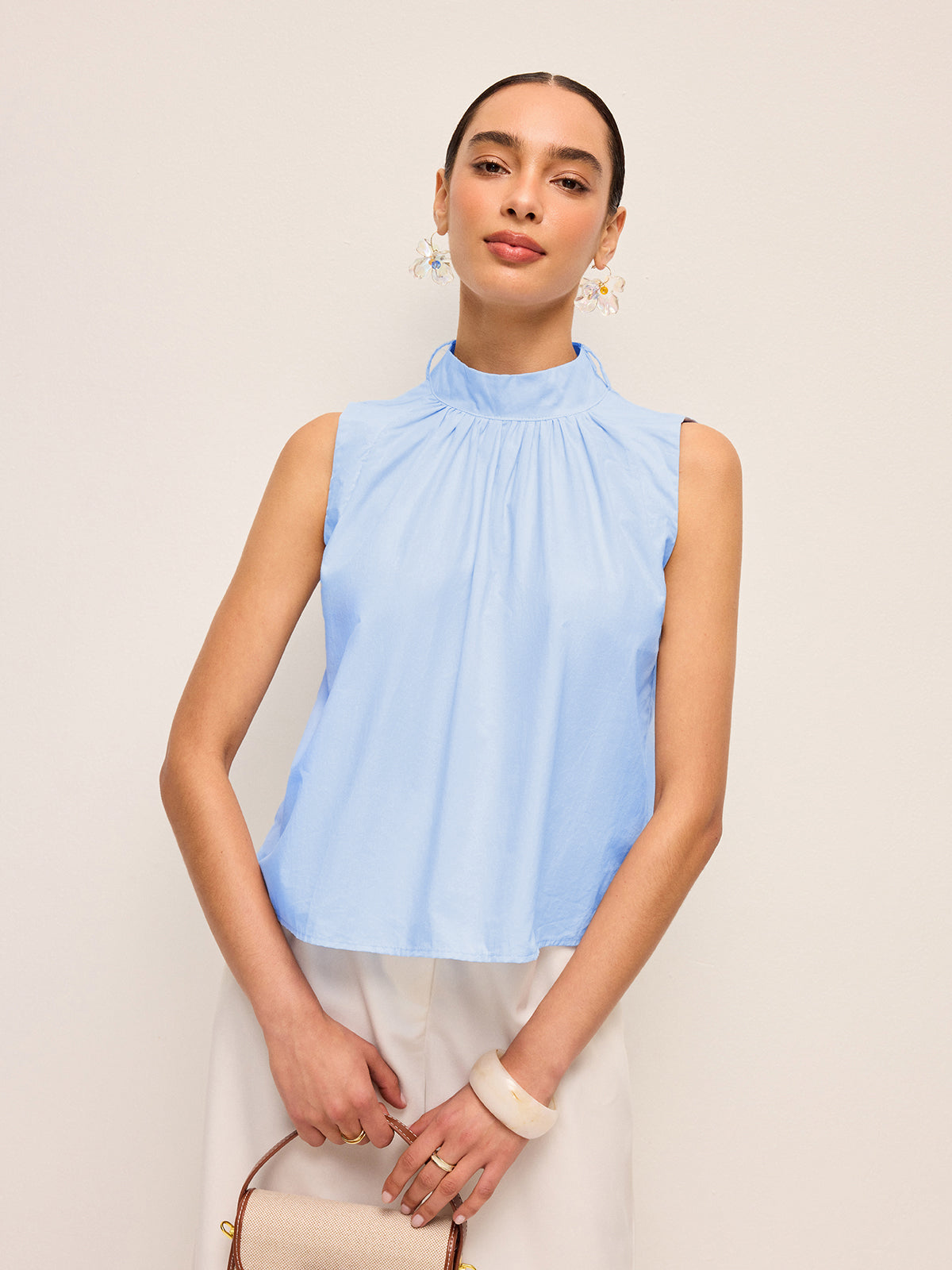 Haut sans manches à nœud lavallière oversize